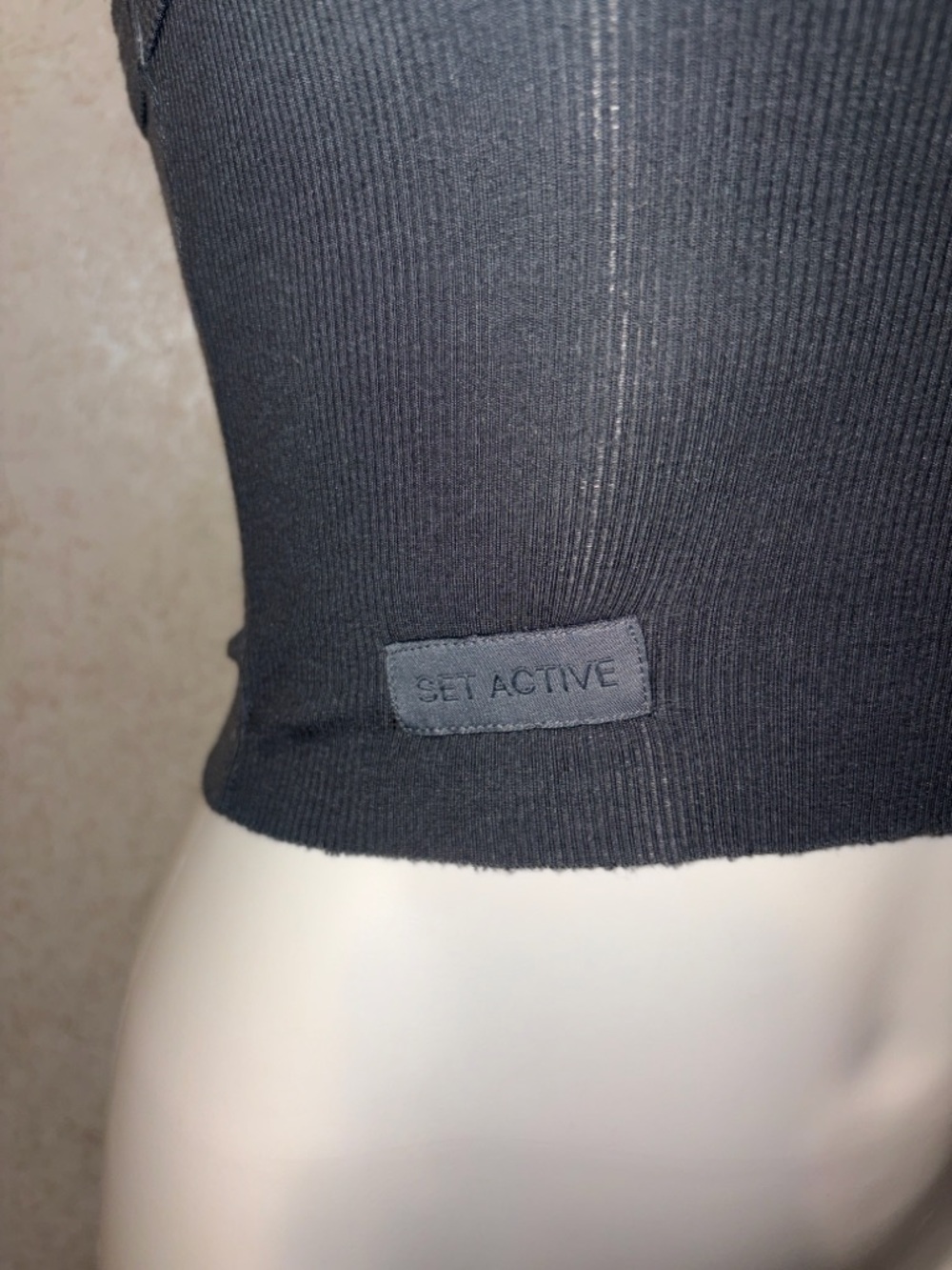 Set Active Ribbed Racerback Crop Tank - Charcoal Gray - Picture 4 of 4